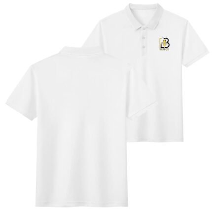 Partially printed cotton polo shirt