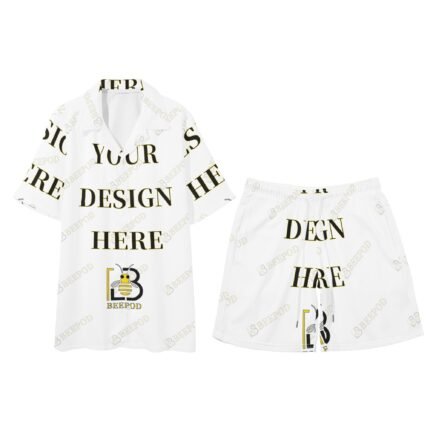 Men's Regular Fit Hawaiian Short Sleeve Shirt and Shorts Set