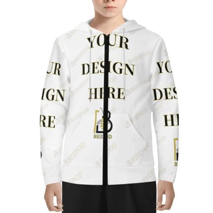 All-print teen hooded cardigan