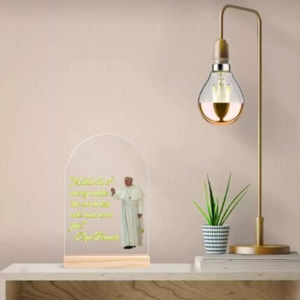 Personalised Lightweight Acrylic Night Light Sign Table with Wood Stand